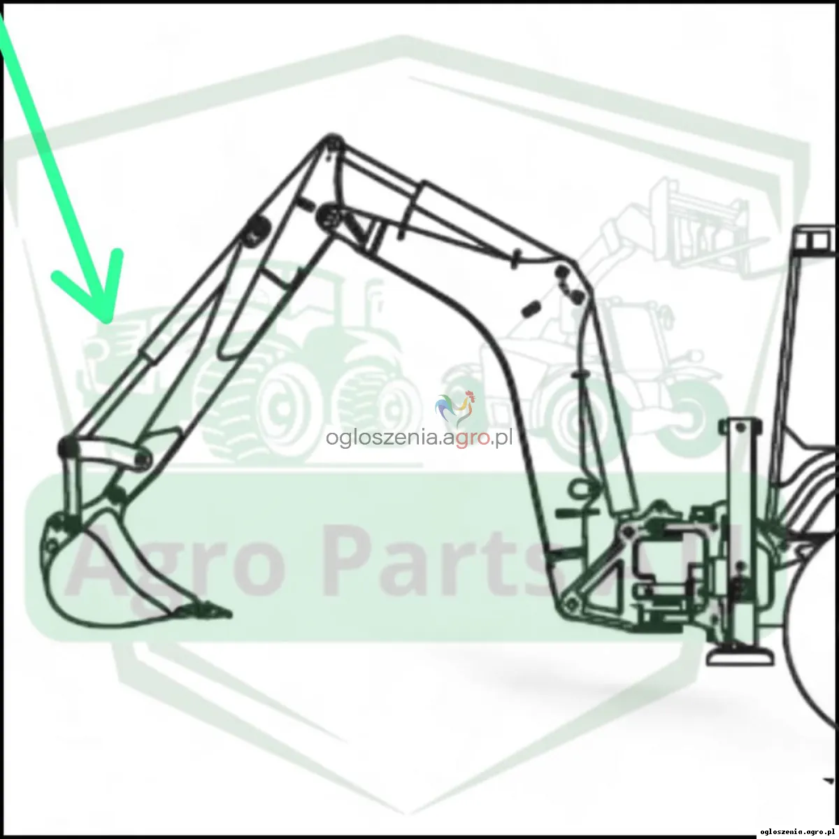 Siłownik tylnej łyżki 6111070M91 Terex TLB 860