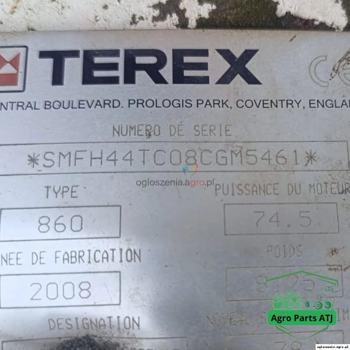 Ramie Adaptacja Kiwak TEREX 860 TLB