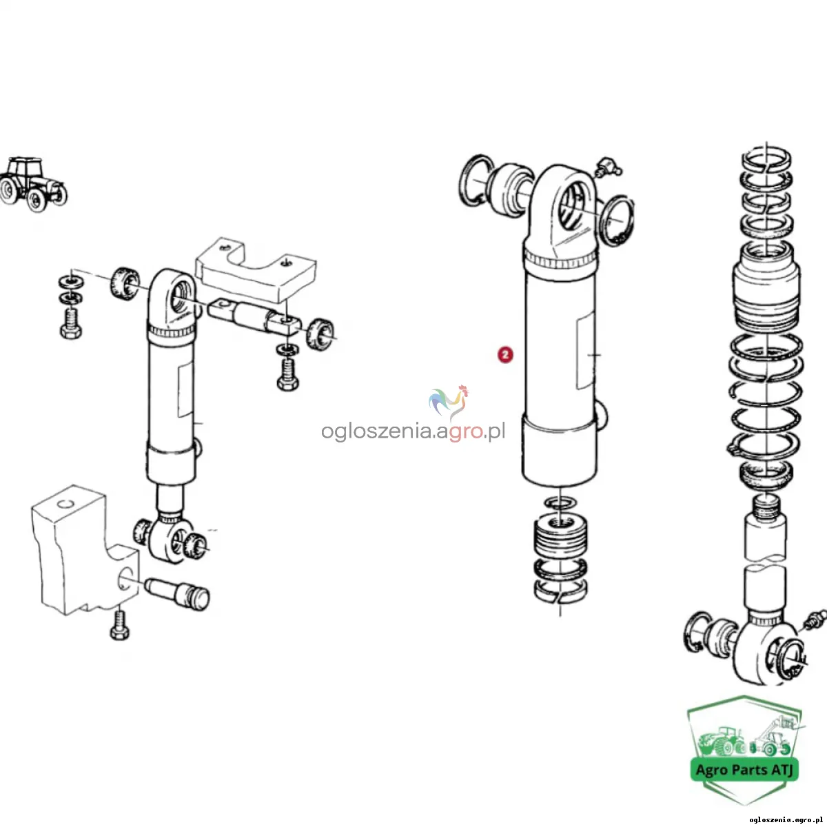 Siłownik amortyzacji Przedni Most ZF APL2000 Fendt 509 Favorit