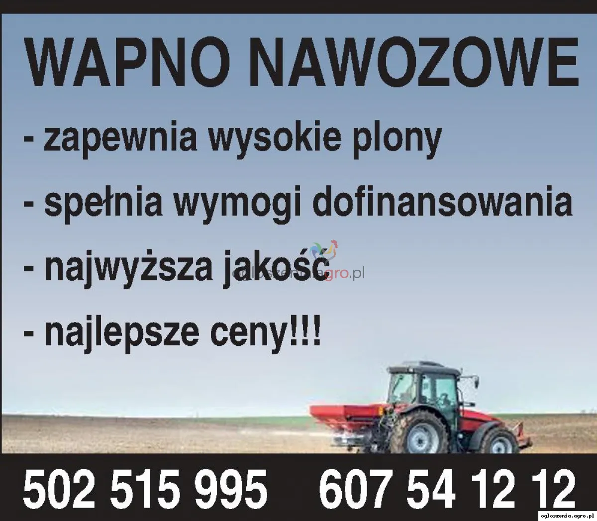 Wapno Nawozowe Rolnicze Magnezowe, Tlenkowe, Kreda -Dostawa  wapien z Atestem na całą Polskę ! 