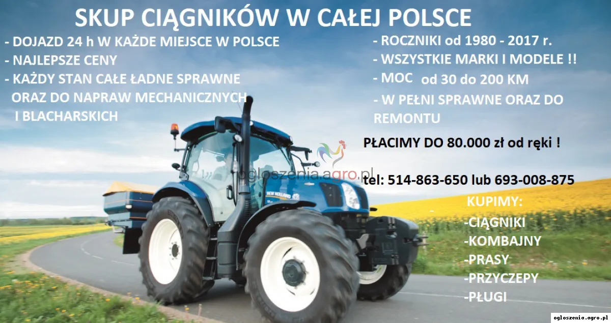 Oferujemy skup maszyn rolniczych i ciągników / Firma Nata-Auto Kupi maszyny rolnicze !