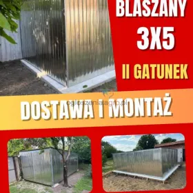 Garaż blaszany 3x5 II gatunek jednospadowy dostawa + montaż