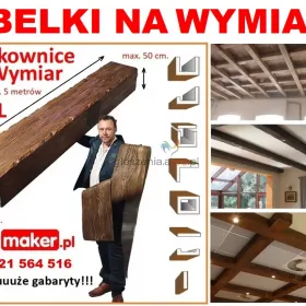 Belki dekoracyjne sufitowe, lamele, maskownice NA WYMIAR drewna faux wood elastyczna deska