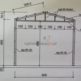 Konstrukcja hali magazynowej / warsztatowej 6×16 m – stalowa, solidna