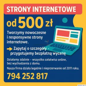 Strony internetowe od 500 zł - tanio, szybko i profesjonalnie!  Gotowa nawet w kilka dni!