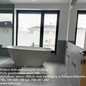 Folie, okleiny na okna łazienkowe- folie prywatyzujące do łazienki- folie z usługą montażu