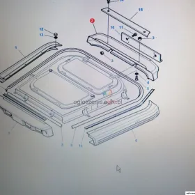 Tylna Osłona dachu Massey Ferguson 6110,6120,6130,6140,6150,6160,6170,