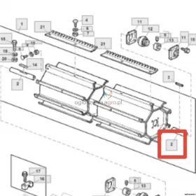 Wał odrzutnika John Deere 2064,2066,2264,2266