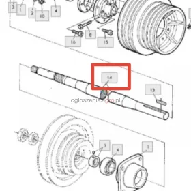 Wał przeniesienia napędu John Deere 2064,2066,2264,2266