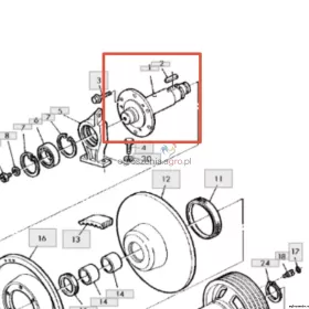 Wał John Deere 2054,2056,2058,2064,2066,2254,2256,2258,2264,2266